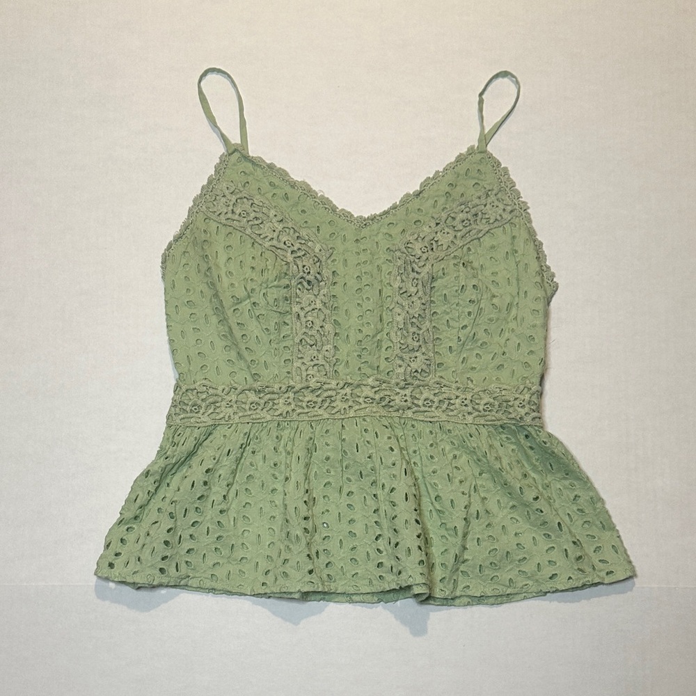Sage Eyelet Cami Top